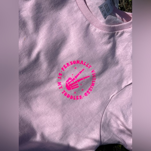 S-XL pink “personally victimized by my toddler” T-shirt - Picture 2 of 2